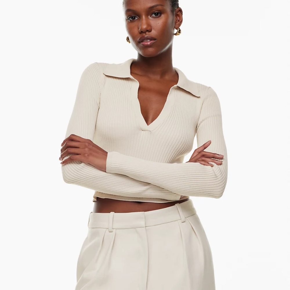 BABATON SCULPT KNIT POLO LONGSLEEVE